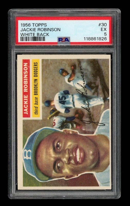 1956 Topps Set-Break # 30 Jackie Robinson White Back PSA 5 EX