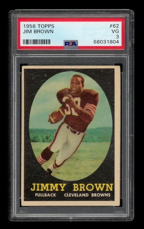 1958 Topps Set-Break # 62 Jim Brown PSA 3 VG