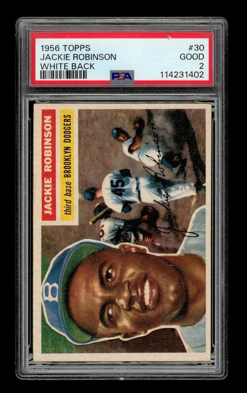 1956 Topps Set-Break # 30 Jackie Robinson White Back PSA 2 GOOD
