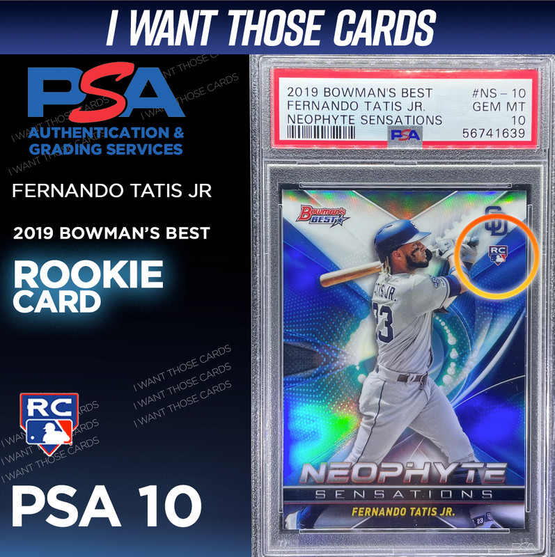 Fernando Tatis Jr ROOKIE Refractor 2019 Bowman's Best  PSA 10