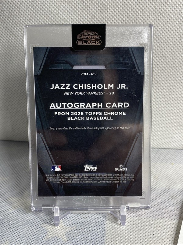 2026 Topps Chrome Black Baseball Jazz Chisholm Jr. Gold Refractor Auto 31/50 SSP view 2
