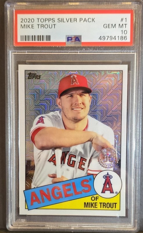 Topps 2020 Silver Pack 1985 Chrome Mike Trout #85C-1 PSA 10 - Angels