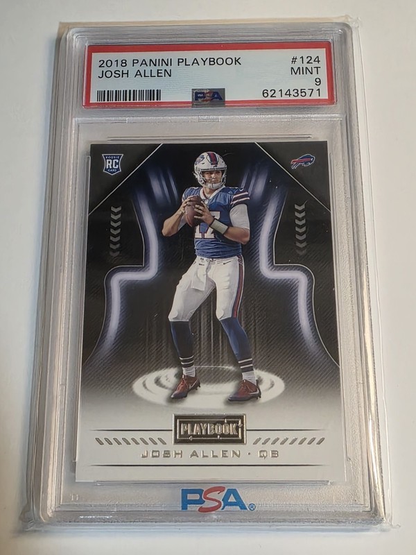 2018 PANINI PLAYBOOK #124 JOSH ALLEN ROOKIE RC PSA 9