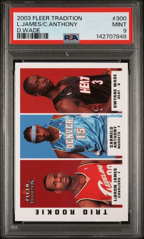 2003 Fleer Tradition 300 Wade Lebron James Carmelo Anthony Rookie RC PSA 9 MINT