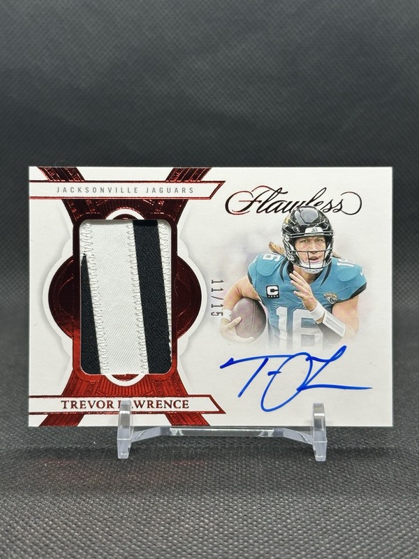 2025 Panini Flawless Trevor Lawrence Patch On-Card Auto Ruby Foil /15 - #PA-TLE