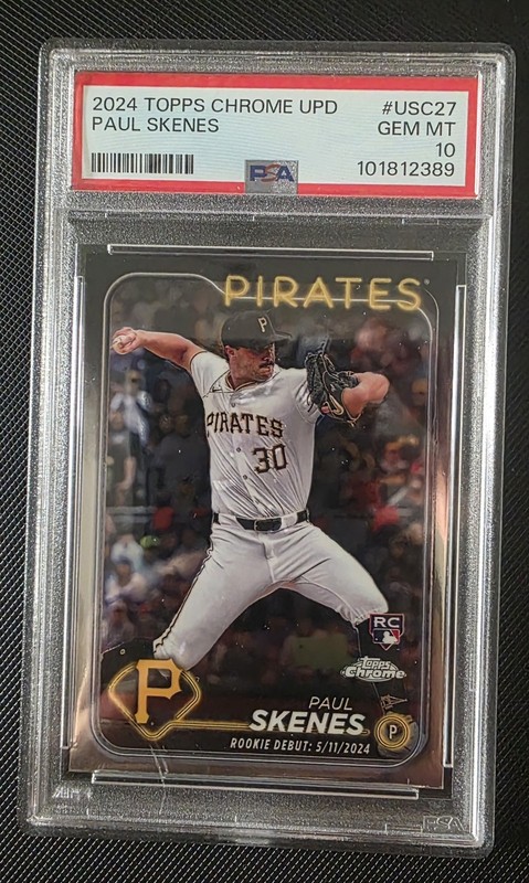 2024 TOPPS CHROME UPDATE #USC27 PAUL SKENES ROOKIE RC PSA 10