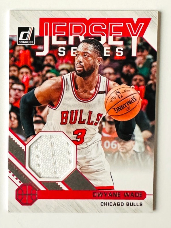 2020-21 Donruss Dwyane Wade Game Used Jersey Card Bulls Legend!