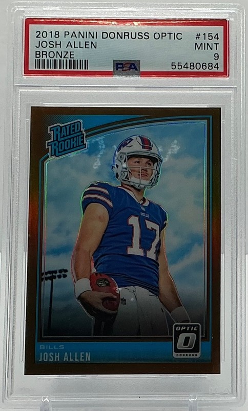 2018 Donruss Optic Josh Allen Rated Rookie #154 Bronze Prizm (RC) - PSA 9