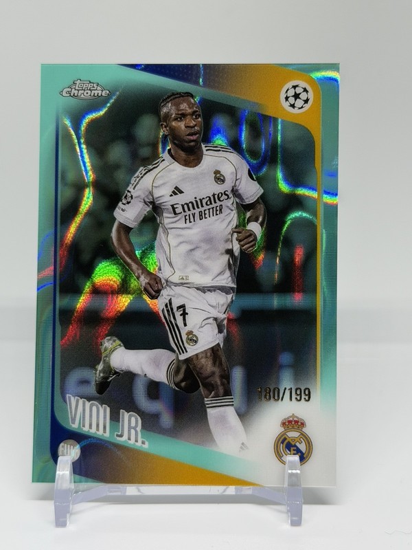 2025-26 Topps Chrome UEFA UCC Aqua Lava Refractor #115 Vini Jr. /199 view 1