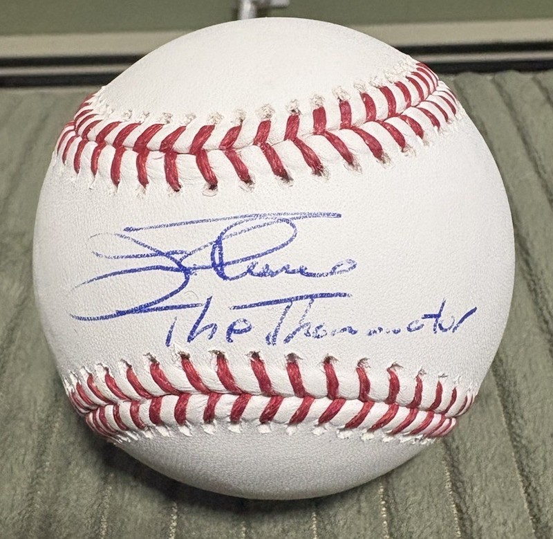 JIM THOME Autographed OMLB Baseball w/The Thominator Inscription PSA COA