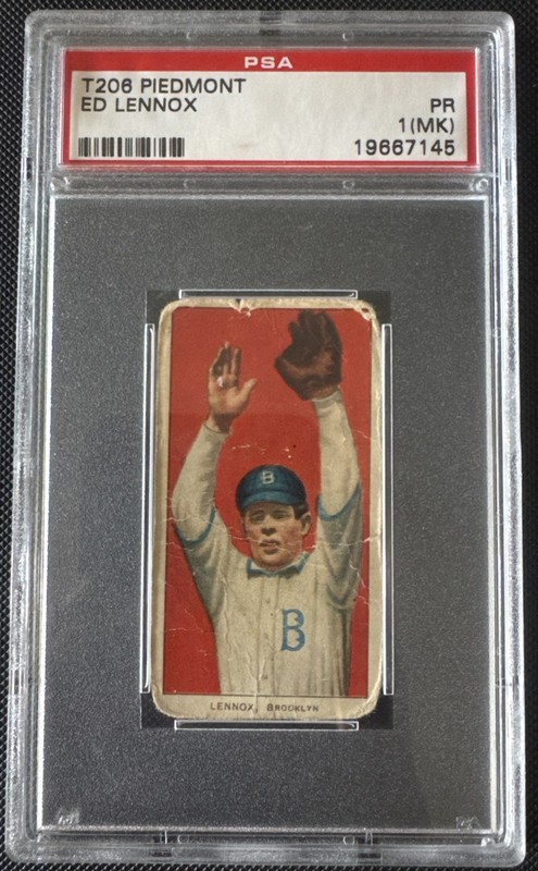 PSA 1909-11 T206 - Ed Lennox 350 Back (RC) Piedmont Tobacco Card Brooklyn Rare