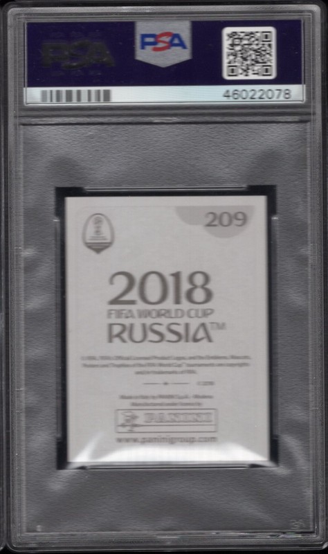 2018 Panini World Cup -- stickers -- Kylian Mbappe #209 -- PSA 9 MINT view 2