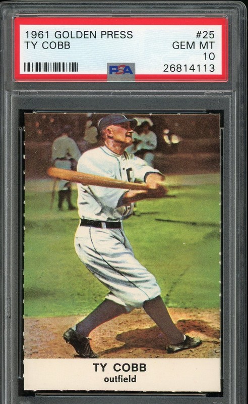 1961 TY COBB GOLDEN PRESS #25 DETROIT TIGERS 1ST CLASS H.O.F. PSA 10 GEM MINT
