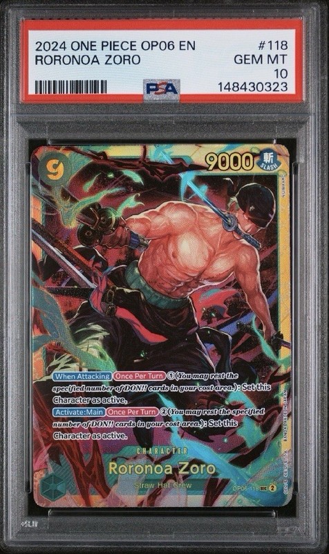 PSA 10 2024 ONE PIECE OP06-WINGS OF THE CAPTAIN 118 RORONOA ZORO
