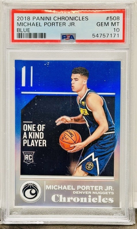 Michael Porter Jr 2018 Panini Chronicles Rookies Blue /99 Rookie RC #508 PSA 10