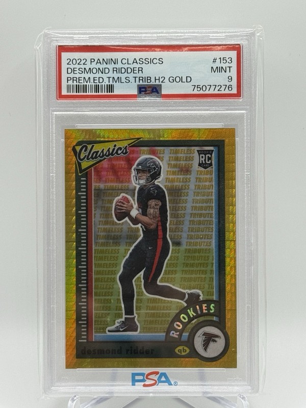 2022 Panini Classics Desmond Ridder RC GOLD /99 Timeless Tributes Gold PSA 9