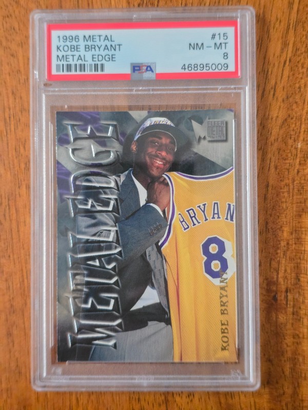 1996 METAL KOBE BRYANT ROOKIE (METAL EDGE) #15 LAKERS PSA 8 LOW POP
