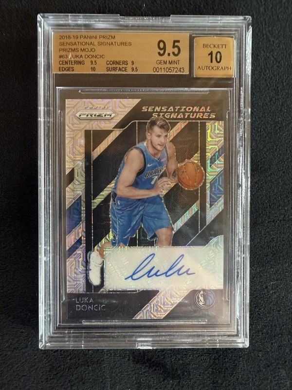 2018-19 PANINI PRIZM SENSATIONAL MOJO AUTO LUKA DONCIC RC /25 BGS 9.5 AUTO 10