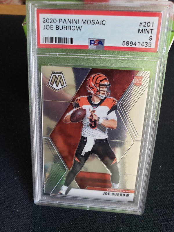 Joe Burrow 2020 Panini Mosaic RC Rookie #201 Football Card PSA 9 QB