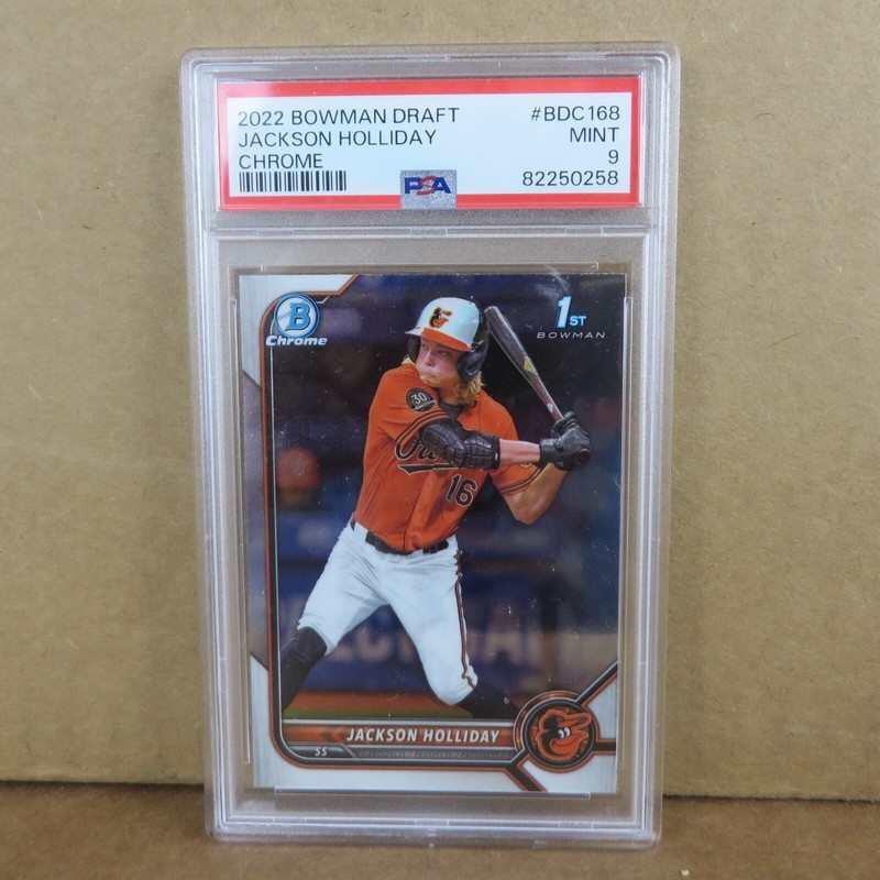 JACKSON HOLLIDAY 2022 Bowman Draft 1st Rookie Chrome #BDC-168 PSA 9 MINT Orioles