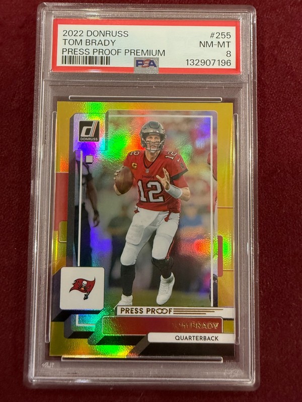 Tom Brady 2022 Donruss Press Proof Premium Gold  PSA 8 NM-Mint