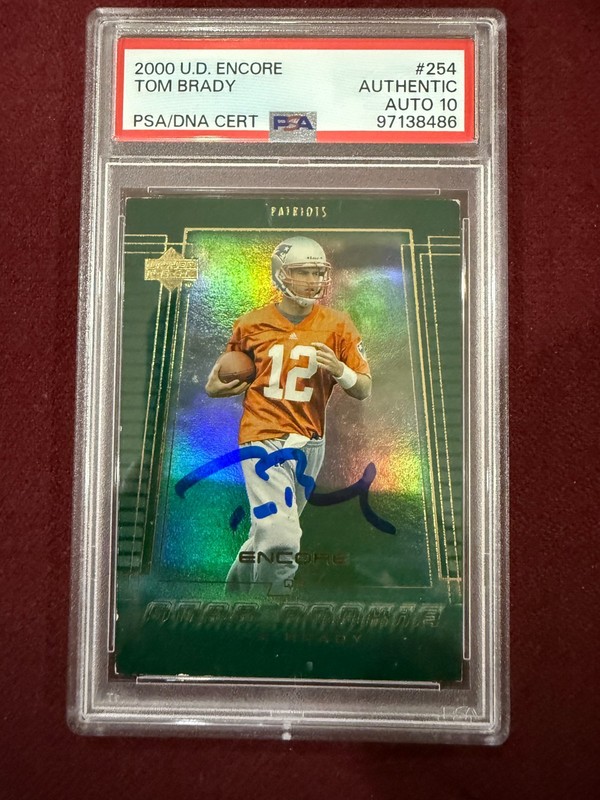 Tom Brady 2000 Upper Deck Encore Auto Rookie Card PSA/DNA 10 Auto Grade