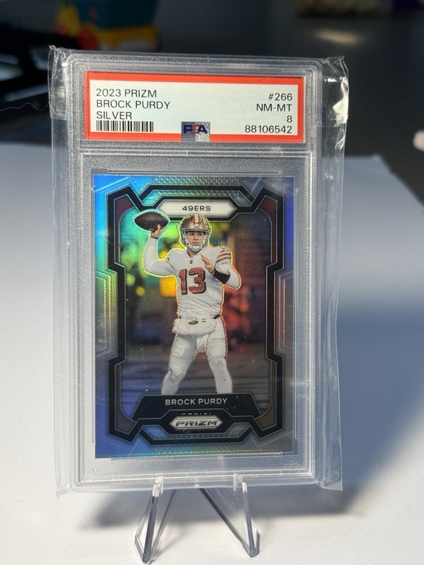 2023 PANINI PRIZM SILVER PRIZM #266 BROCK PURDY PSA 10
