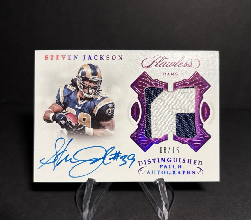 2018 Steven Jackson Flawless Distinguished *GAME-USED PATCH* Auto #/15 Rams