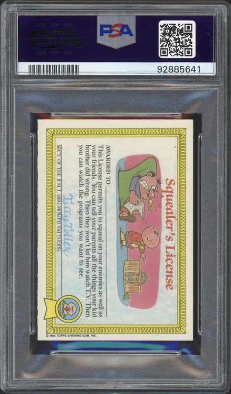1986 Garbage Pail Kids Fryin' Brian Stickers U.K. Minis #4a PSA 9 Mint  view 2