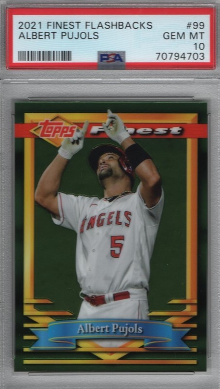 Albert Pujols 2021 Finest Flashbacks # 99 PSA 10 Cardinals/Angels