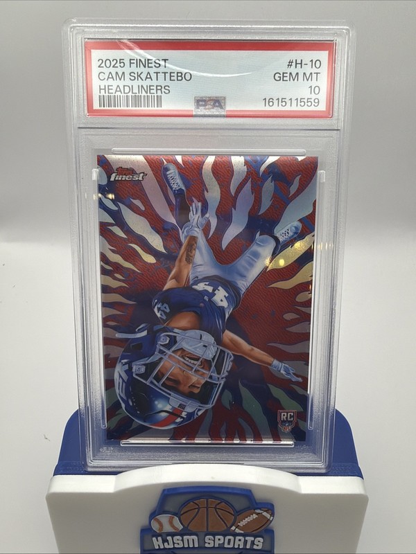 Topps Finest 2025 Football Cam Skattebo Headliners Rookie Card PSA 10