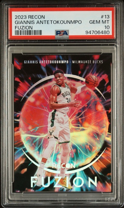 2023-24 Panini Recon Giannis Antetokounmpo #13 Fuzion /SSP PSA 10 POP 8