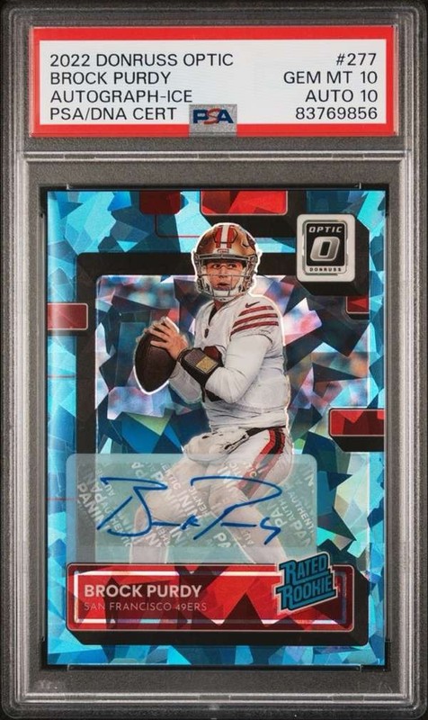 2022 Panini Donruss Optic - Autograph-Ice #277 BROCK PURDY PSA 10 #/15