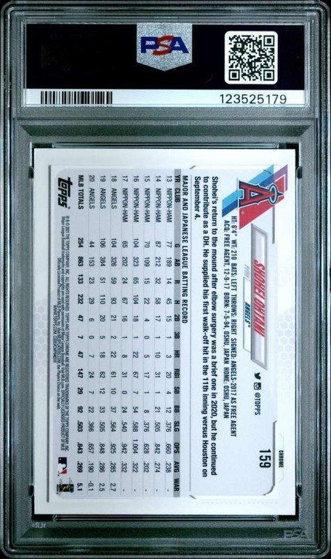 2021 Topps Chrome - Prism Refractor #159 Shohei Ohtani PSA 9 view 2