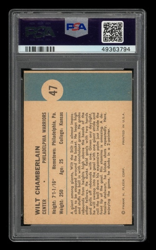 1961-62 Fleer Set-Break # 47 Wilt Chamberlain In Action PSA 5 EX view 2