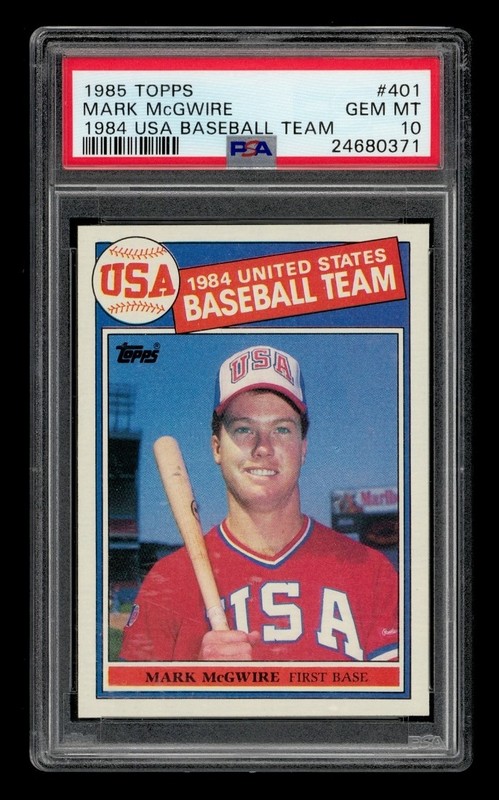 1985 Topps Set-Break #401 Mark Mcgwire 1984 Usa Baseball Team PSA 10 GEM MINT