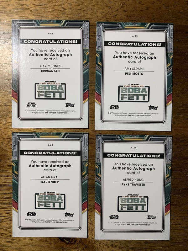 Star Wars THE BOOK OF BOBA FETT Card 4 Autograph Auto Cards JONES SEDARIS HSING view 2