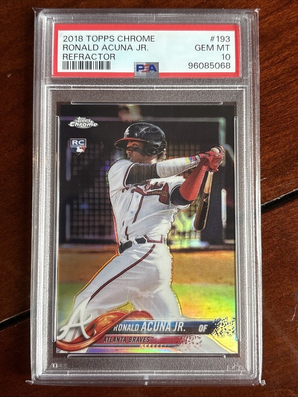 2018 Topps Chrome Ronald Acuna Jr Refractor Rookie PSA 10 Braves RC #193