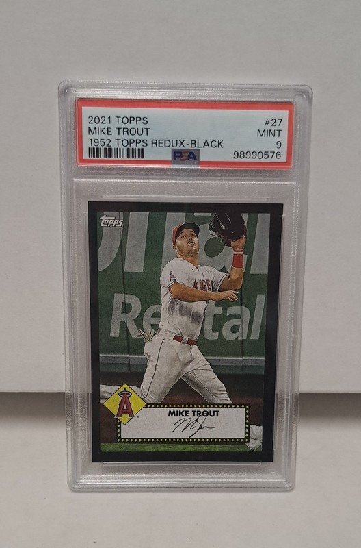 Mike Trout 2021 Topps 1952 Redux #T52-27 Black /25 PSA 9 POP 2 NON HIGHER Angels