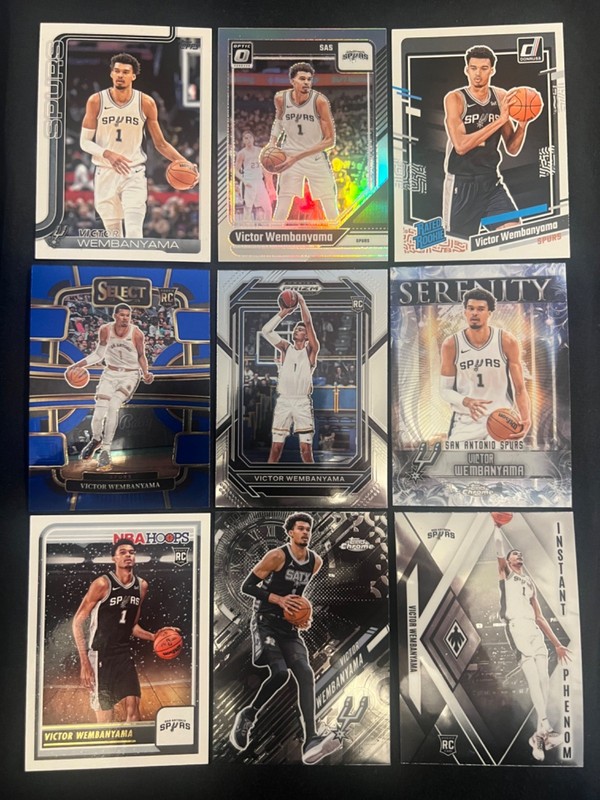 2023 PRIZM SELECT TOPPS VICTOR WEMBANYAMA SPURS NON AUTO ROOKIE 9 CARDS INVEST