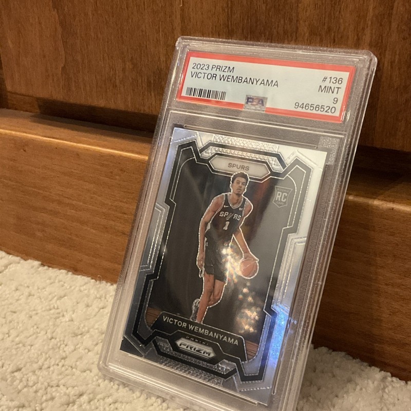 2023-24 Panini Prizm - Victor Wembanyama #136 (RC) PSA 9 view 2