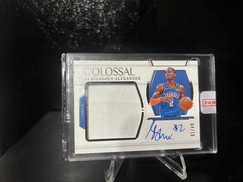 shai gilgeous alexander auto panini national treasures 2021-22 colossal /49