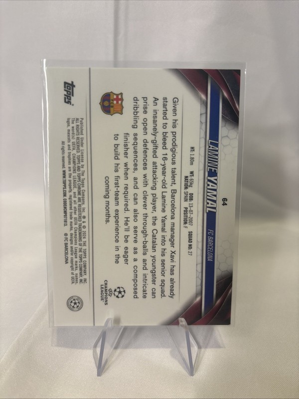 2023-24 Topps Chrome UEFA Club Competitions - Lamine Yamal #64 (RC) view 2