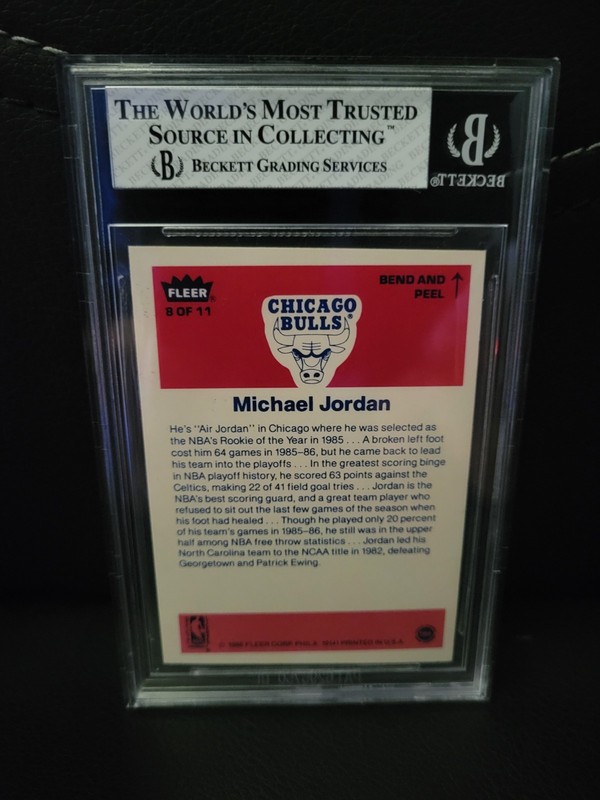 1986-87 Fleer - Stickers Michael Jordan #8 (RC) view 2