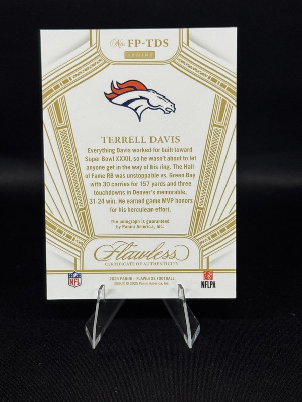 2024 Flawless - Terrell Davis - Flawless Performances Silver On Card Auto /20 view 2