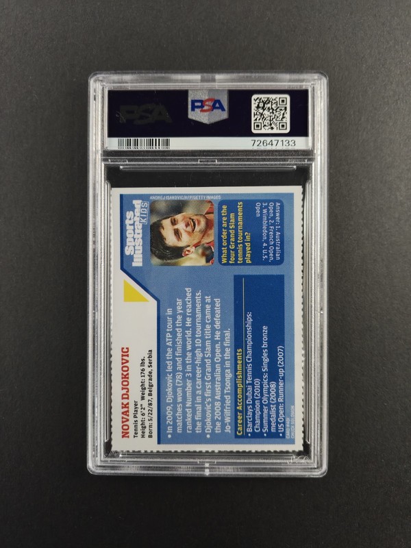 NOVAK DJOKOVIC 1st SI 🎾 2010 Sports Illustrated Kids #461 PSA 5 EX  🏆🥇 view 2