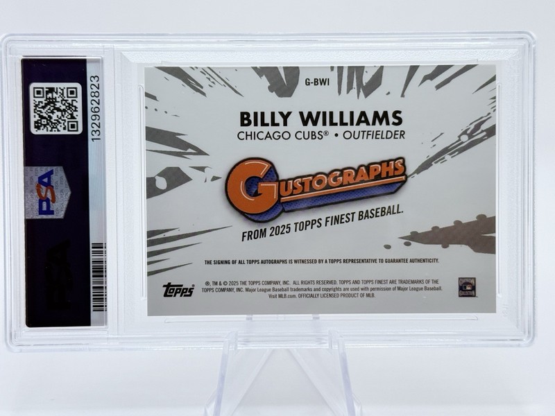 2025 Topps Finest Billy Williams Gustographs #GBWI /25 Auto PSA 10 Gem Mint view 2