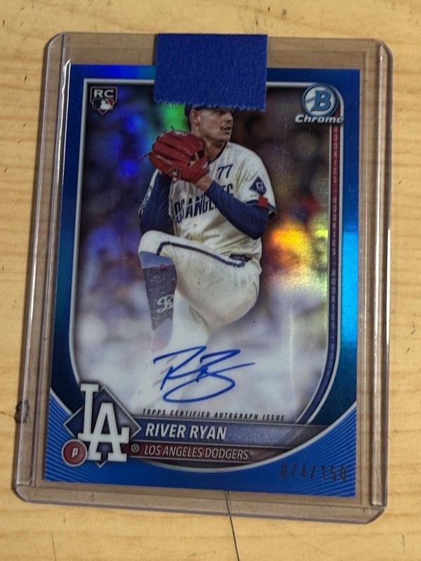 2025 Bowman Chrome Blue Ref Auto RC River Ryan #CRA-RR #074/150