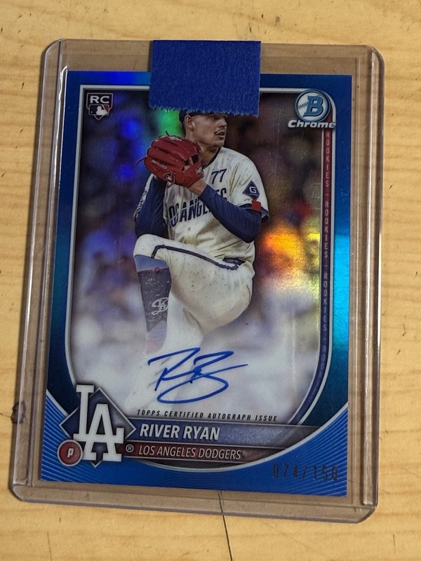 2025 Bowman Chrome Blue Ref Auto RC River Ryan #CRA-RR #074/150 view 2