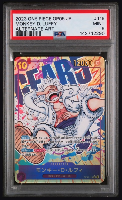 Monkey D Luffy OP05-119 SEC Alternate Art One Piece Card Game Japanese JP PSA 9